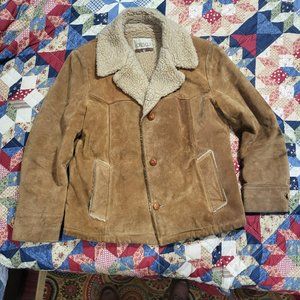 Vintage Yellowstone Cresco Leather Roughout Rancher Jacket Size 42